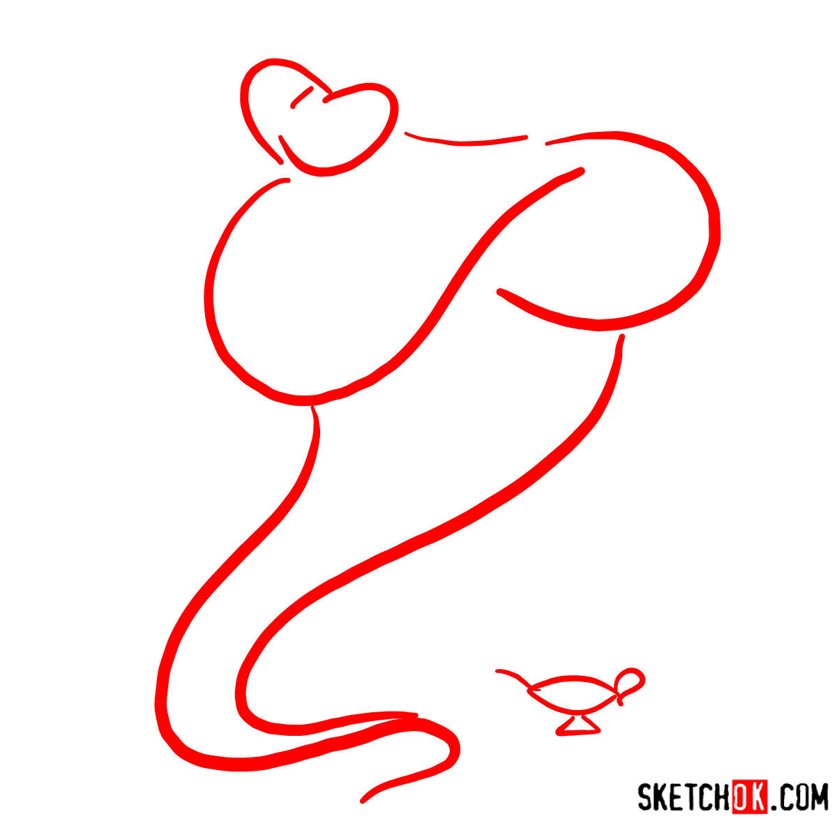 1200x1200 How To Draw Genie And The Lamp - Genie Lamp Drawing