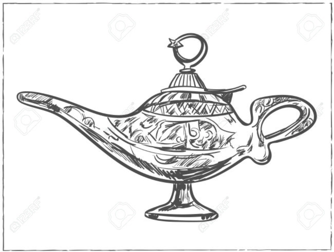 Genie Lamp Drawing at PaintingValley.com | Explore collection of Genie ...