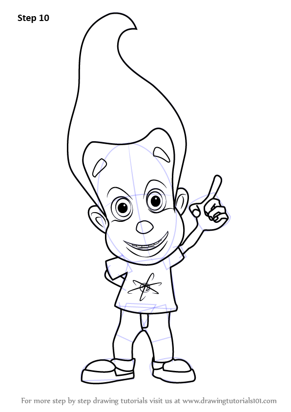 596x843 Learn How To Draw Jimmy Neutron From Jimmy Neutron Boy Genius - Genius Drawing