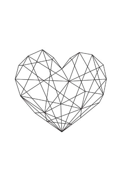 408x580 Geo Heart Xl Hustle Living - Geo Drawing