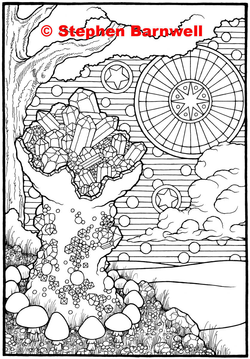 836x1200 fantasy coloring - Geode Drawing