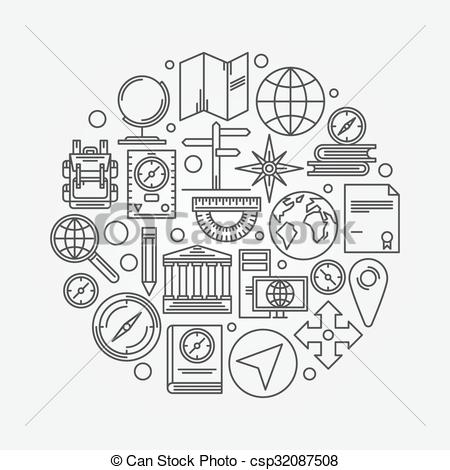 450x470 geography vector illustration - Geography Drawing