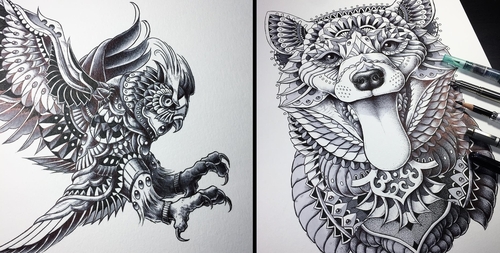 500x253 Design Stack A Blog About Art, Design And Architecture Animals - Geometric Animal Drawing