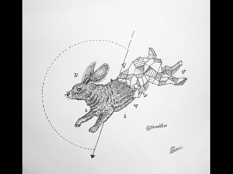 480x360 How To Draw A Geometrical Rabbit - Geometric Animal Drawing