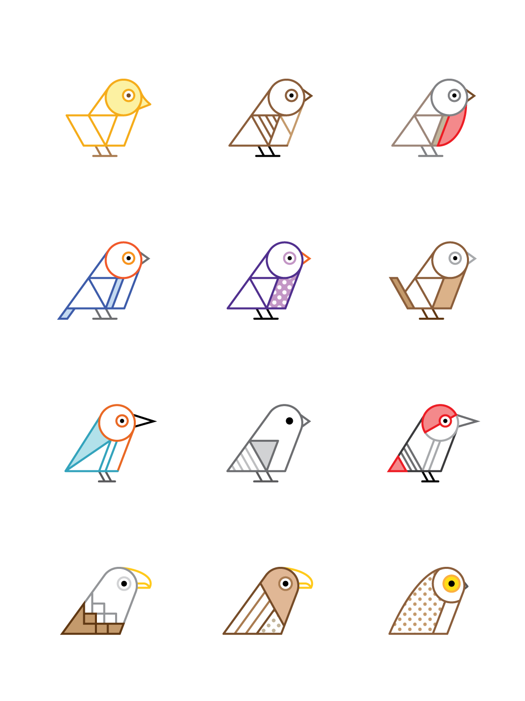 1040x1390 birds of britain illustrations series my lovely p!ns - Geometric Bird Drawing