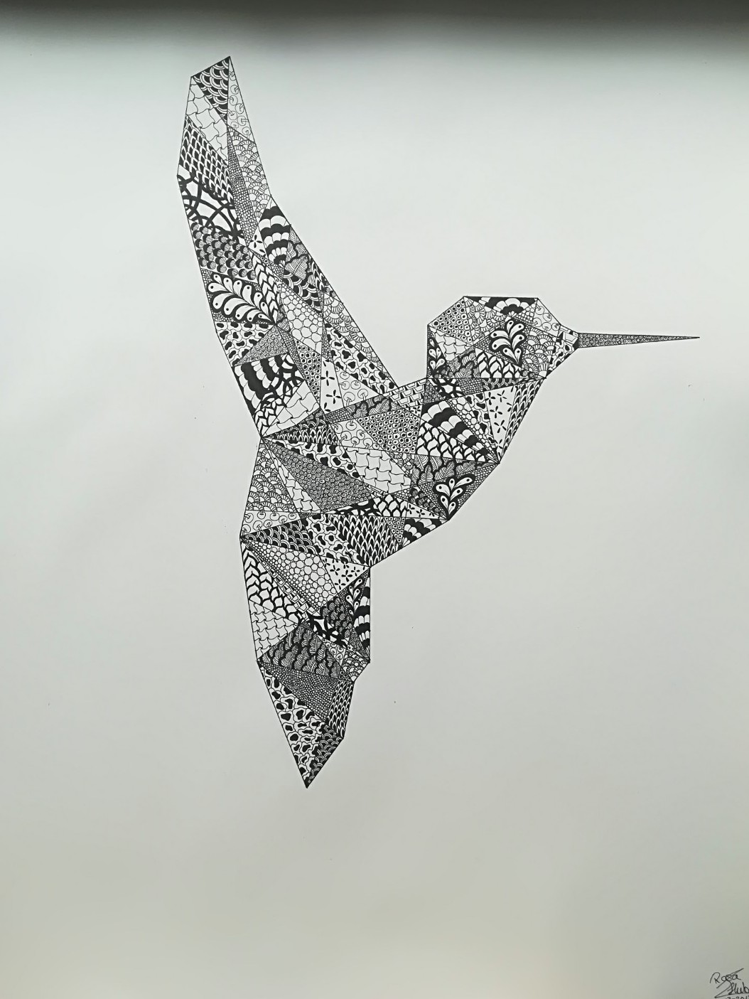 geometric bird drawing