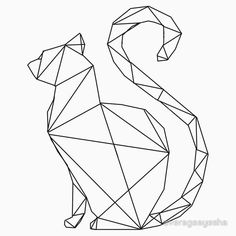 Geometric Cat Drawing