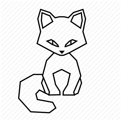 512x512 Animal, Body, Cat, Geometric, Linework, Nature, Pet Icon - Geometric Cat Drawing