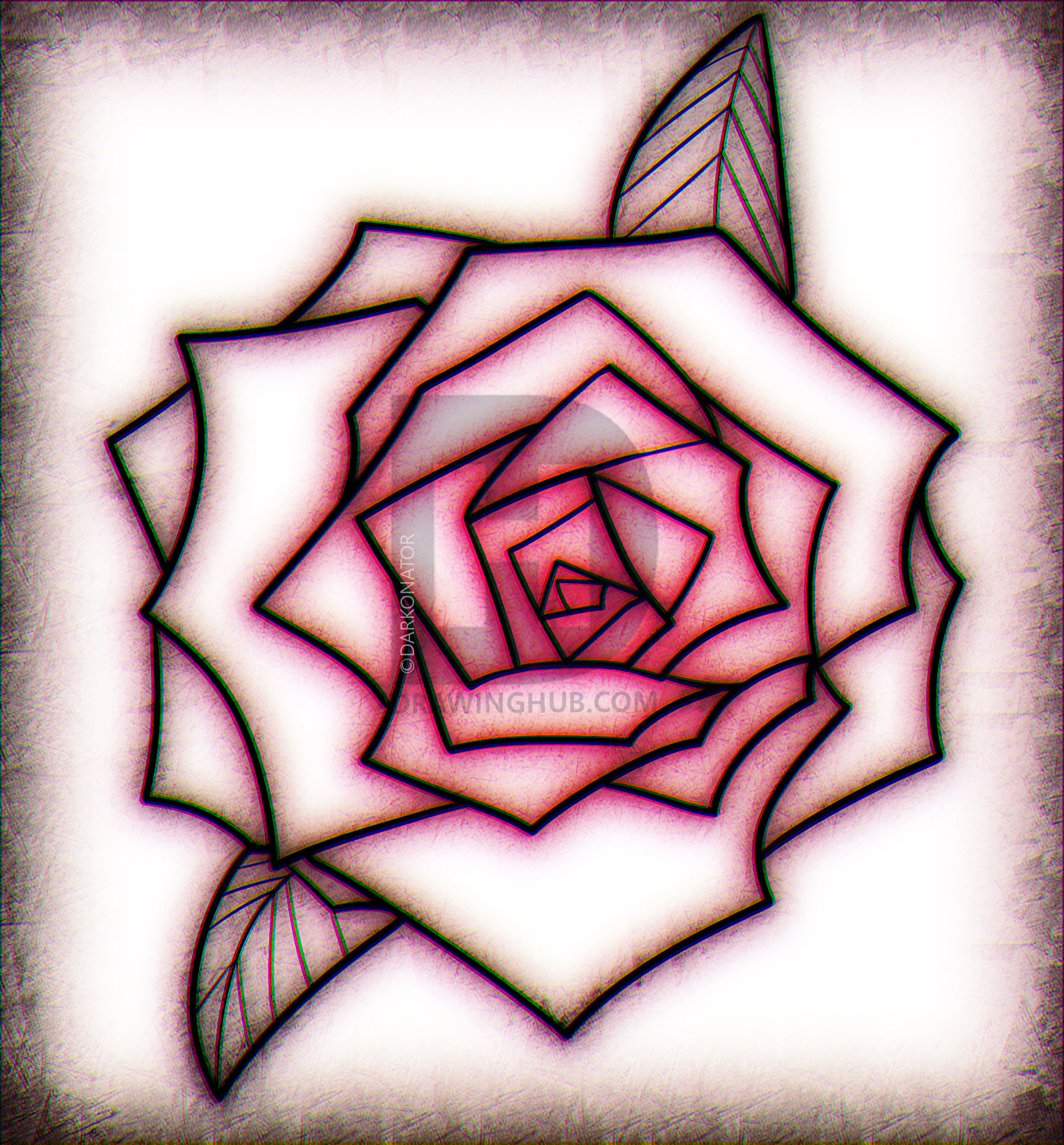 2107x2267 How To Draw A Geometric Rose, Step - Geometric Drawing