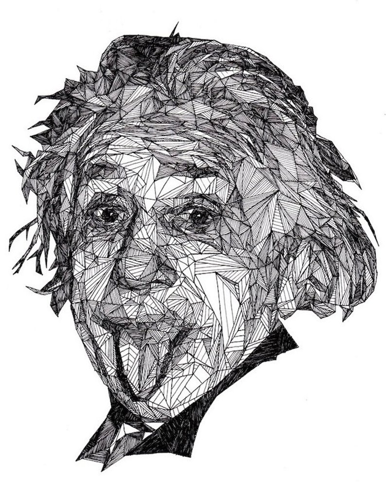 794x1011 Temporary Tattoo Geometric Drawing Albert Einstein Or Etsy - Geometric Drawing