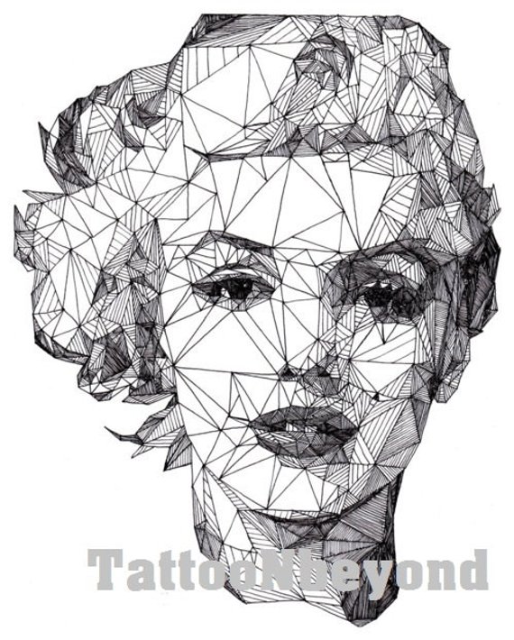 570x710 Temporary Tattoo Geometric Drawing Monroe Einstein - Geometric Drawing