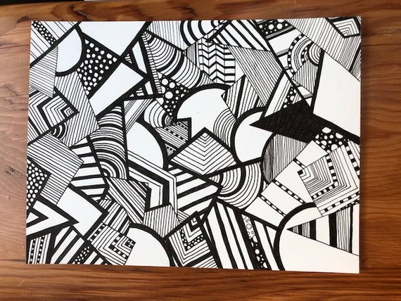 570x428 Abstract Geometric Drawing Print Etsy - Geometric Drawing