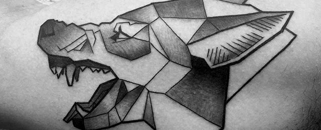 640x260 Geometric Wolf Tattoo Designs For Men - Geometric Drawing Designs