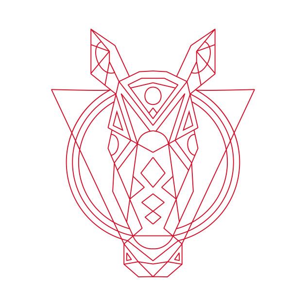 630x630 Geometric Horse Head Line Drawing - Geometric Drawing For Kids