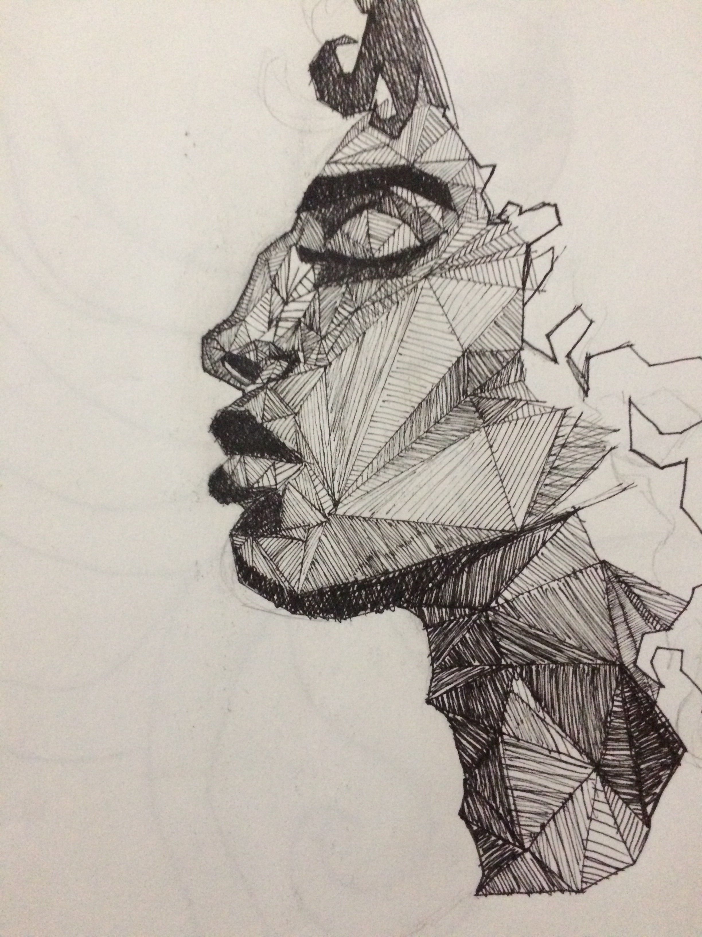 2448x3264 Geometric Face Drawing Drawing Sketches, Drawings, Geometric Face - Geometric Face Drawing