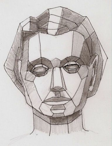 geometric face drawing