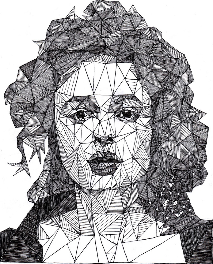 695x863 The 'triangulation' Portraits Of Josh Bryan - Geometric Face Drawing