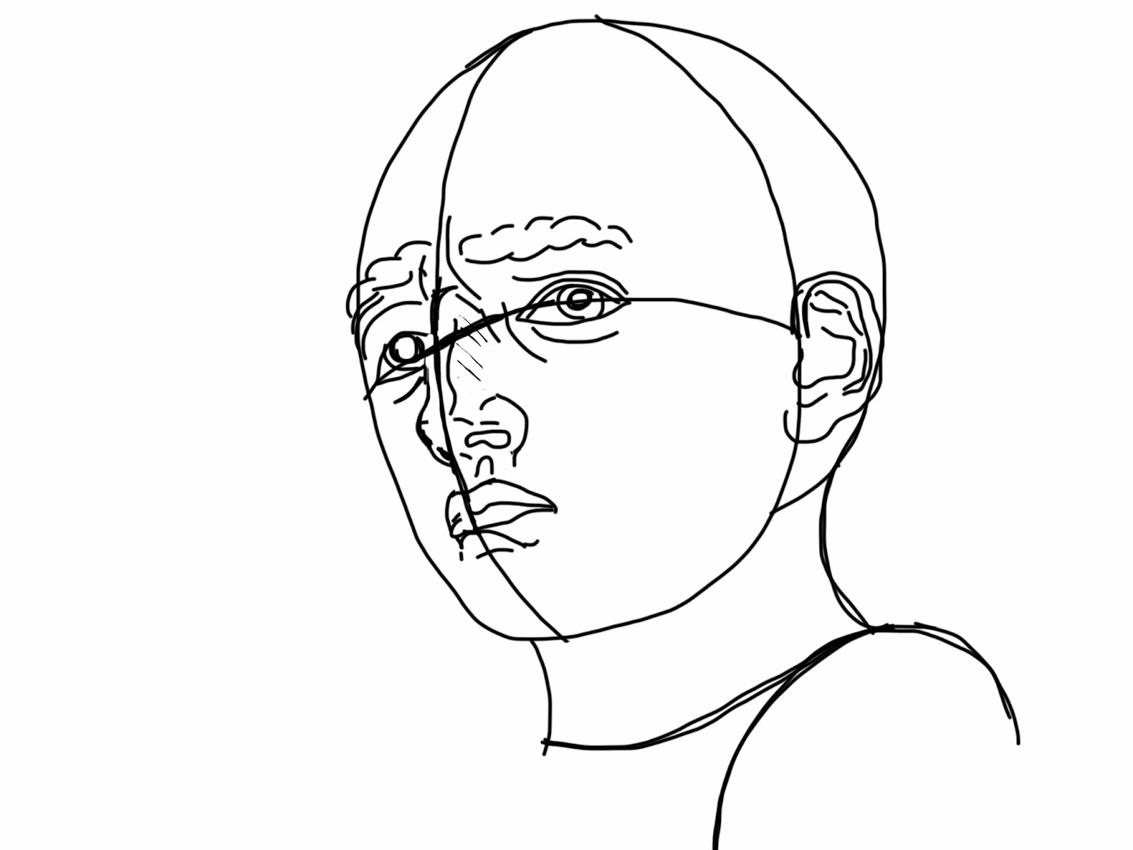 1600x1200 The Helpful Art Teacher Drawing And Shading Faceslearn - Geometric Face Drawing