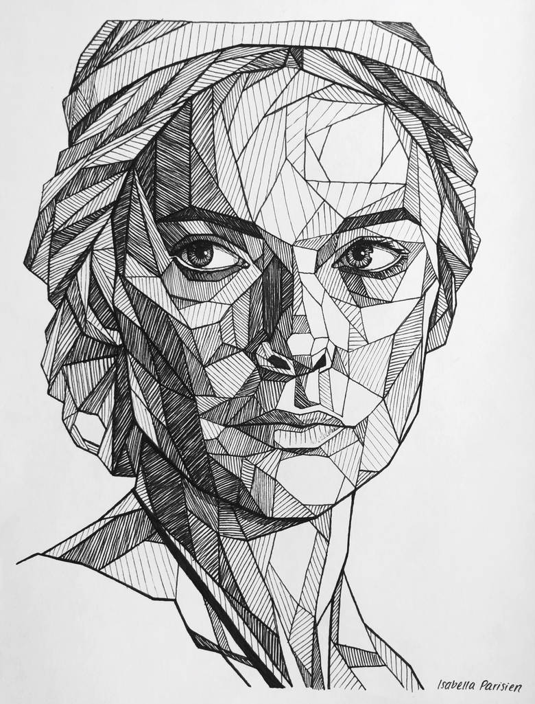 face geometric drawing