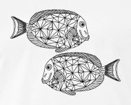 190x152 Geometric Fish Kids' Longsleeve Shirt Spreadshirt - Geometric Fish Drawing