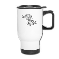190x190 Geometric Fish Travel Mug Spreadshirt - Geometric Fish Drawing