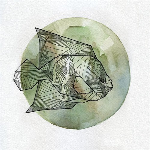 500x500 Geometric Fish - Geometric Fish Drawing