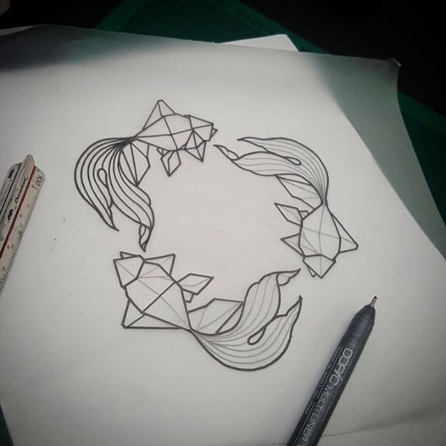 geometric fish drawing