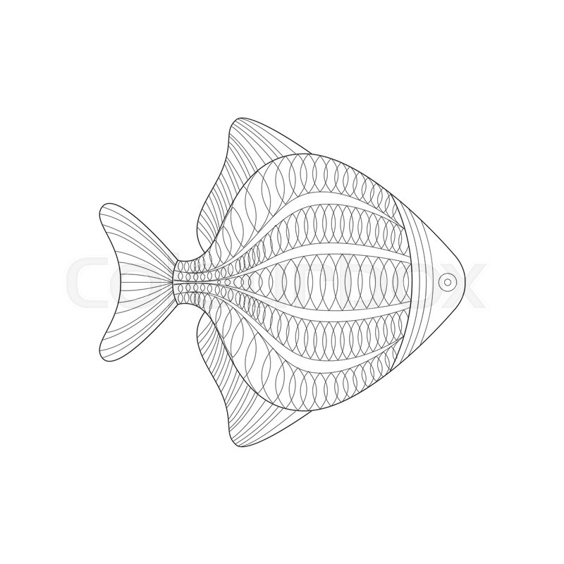 800x800 Aquarium Fish Sea Underwater Nature Stock Vector Colourbox - Geometric Fish Drawing