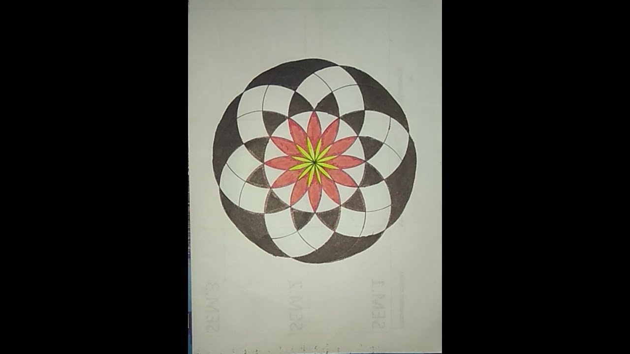 1280x720 Geometric Design Drawing Flowerhow To Draw Flower In Circle - Geometric Flower Drawing