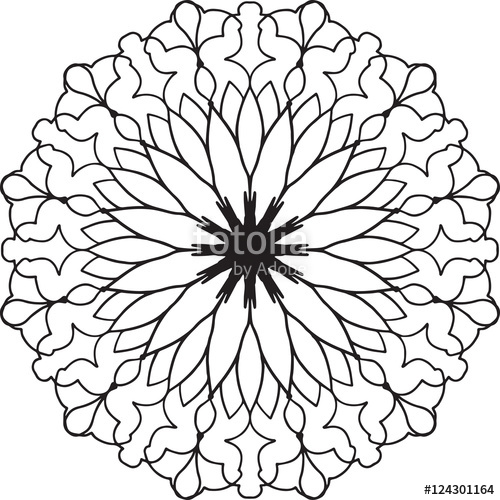 500x500 Geometric Flower Pattern Design Element Line Drawing Stock Image - Geometric Flower Drawing