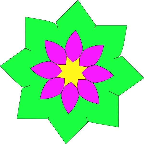 600x599 Geometric Flower Shape Clip Art Free Vector In Open Office Drawing - Geometric Flower Drawing