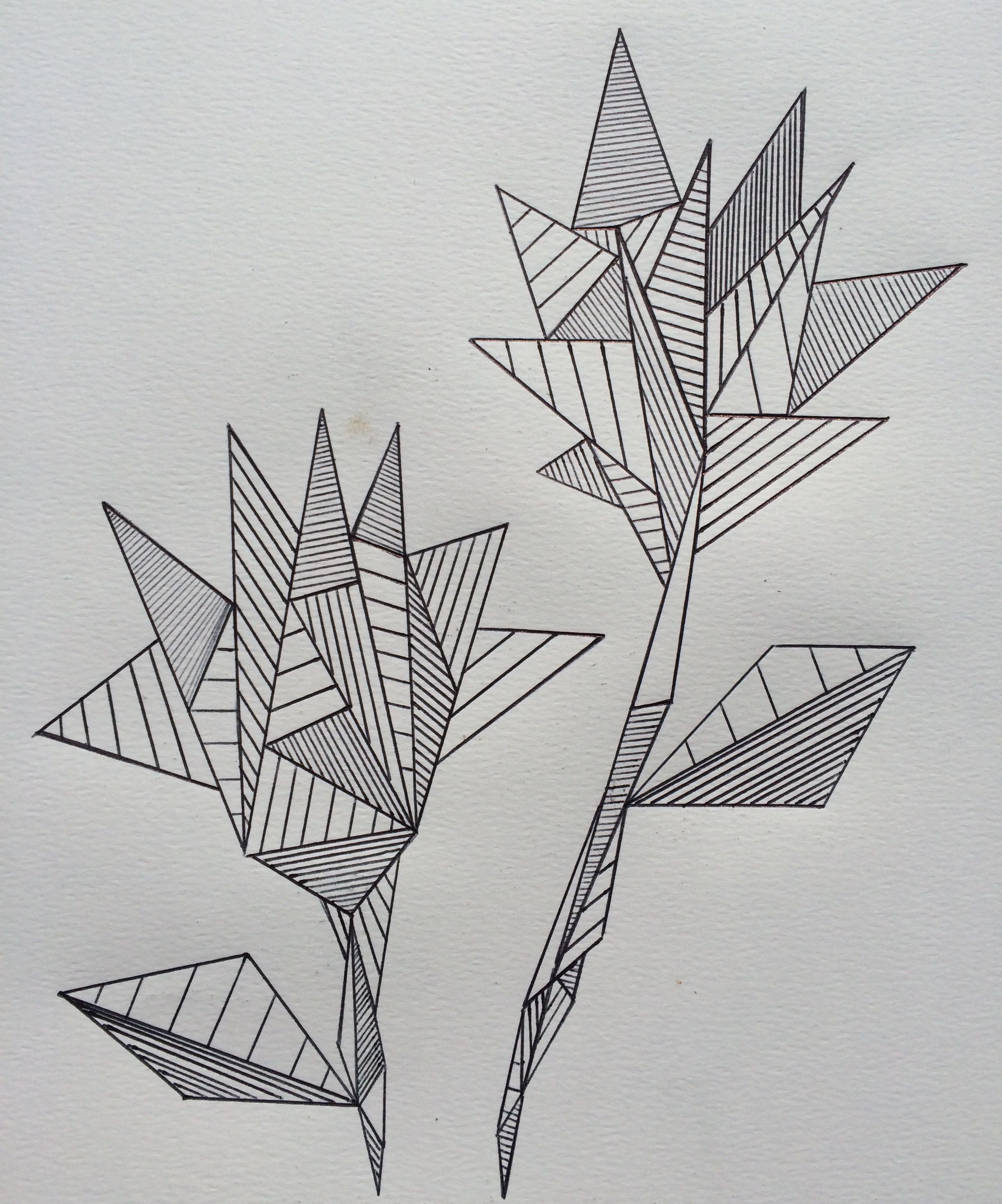 2448x2942 Geometric Flowers - Geometric Flower Drawing