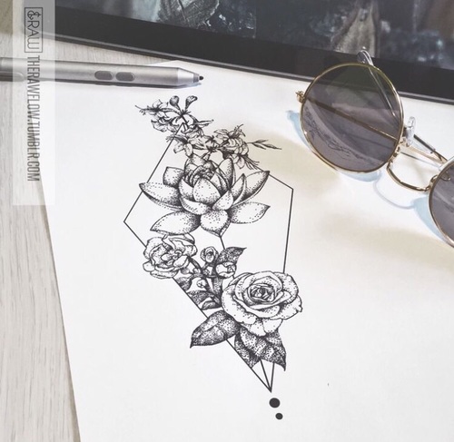 500x487 Geometric Flower Design Discovered - Geometric Flower Drawing