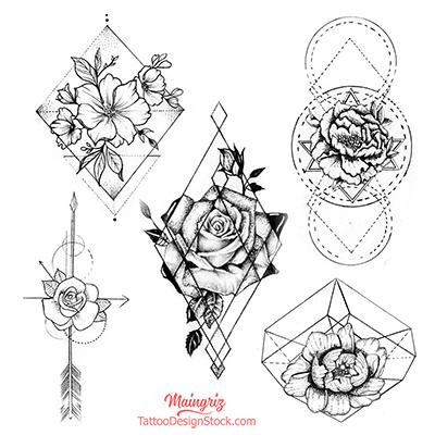 Geometric Flower Drawing at PaintingValley.com | Explore collection of ...