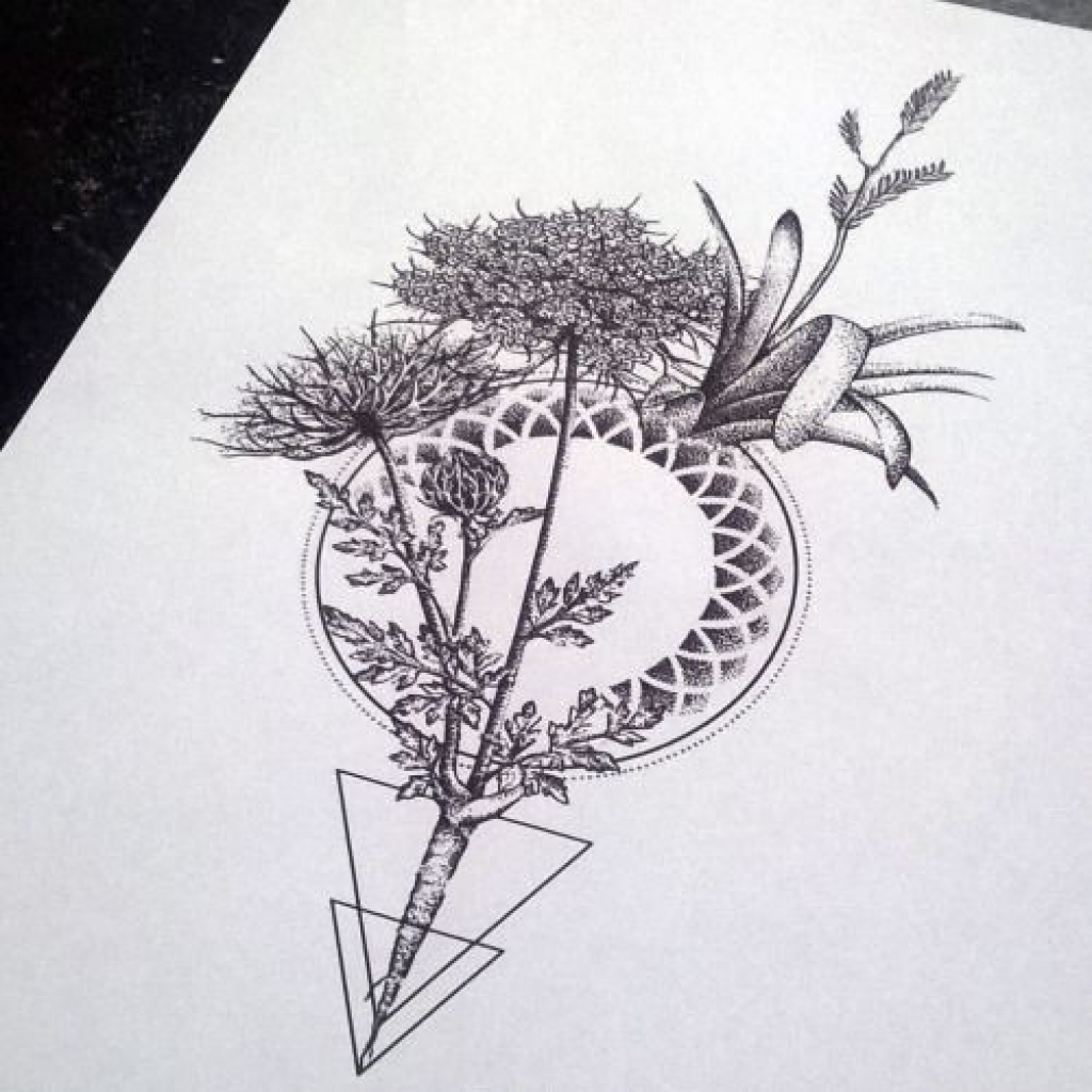 1024x1024 Geometric Tattoo Drawings - Geometric Flower Drawing