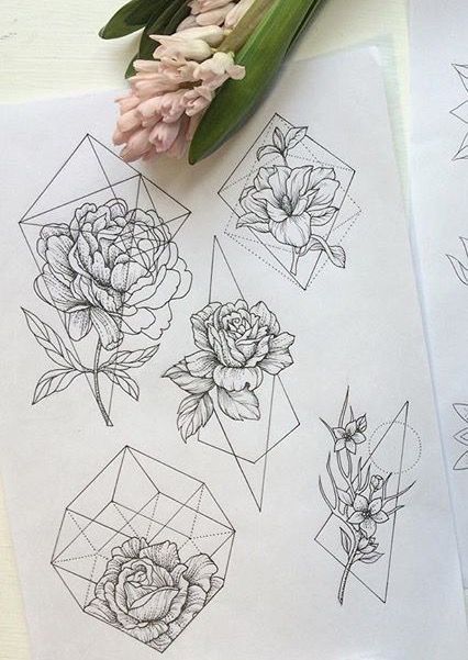 426x601 Jvnxie - Geometric Flower Drawing