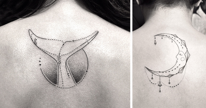 700x367 Geometric Line And Dot Tattoos - Geometric Line Drawing