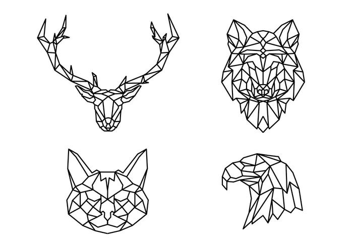 700x490 Geometric Line Animals Shape - Geometric Line Drawing