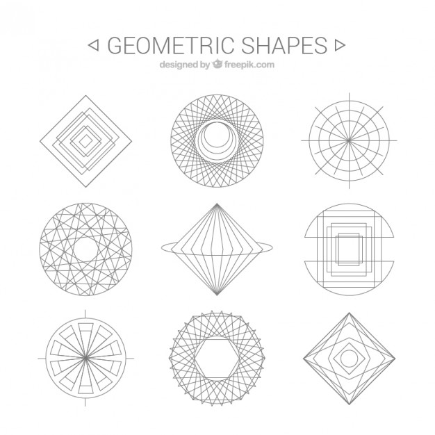 626x626 Geometric Shapes Line Art Vector Free Download - Geometric Line Drawing