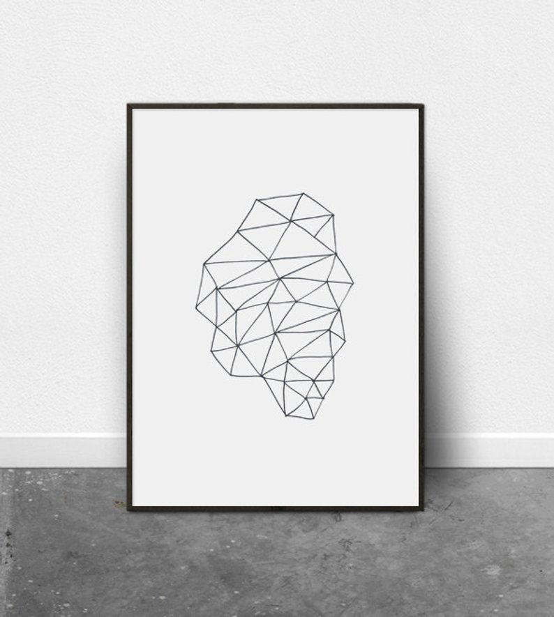 794x885 Black And White Print Geometric Line Drawing Printable Art Etsy - Geometric Line Drawing