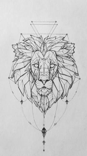 288x512 Resultado De Imagem Para Geometric Lion Drawing Tattoos - Geometric Lion Drawing