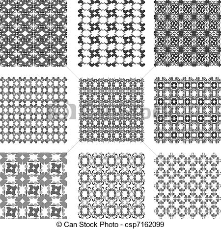450x468 Set Black And White Geometric Patterns Background Set - Geometric Patterns Drawing