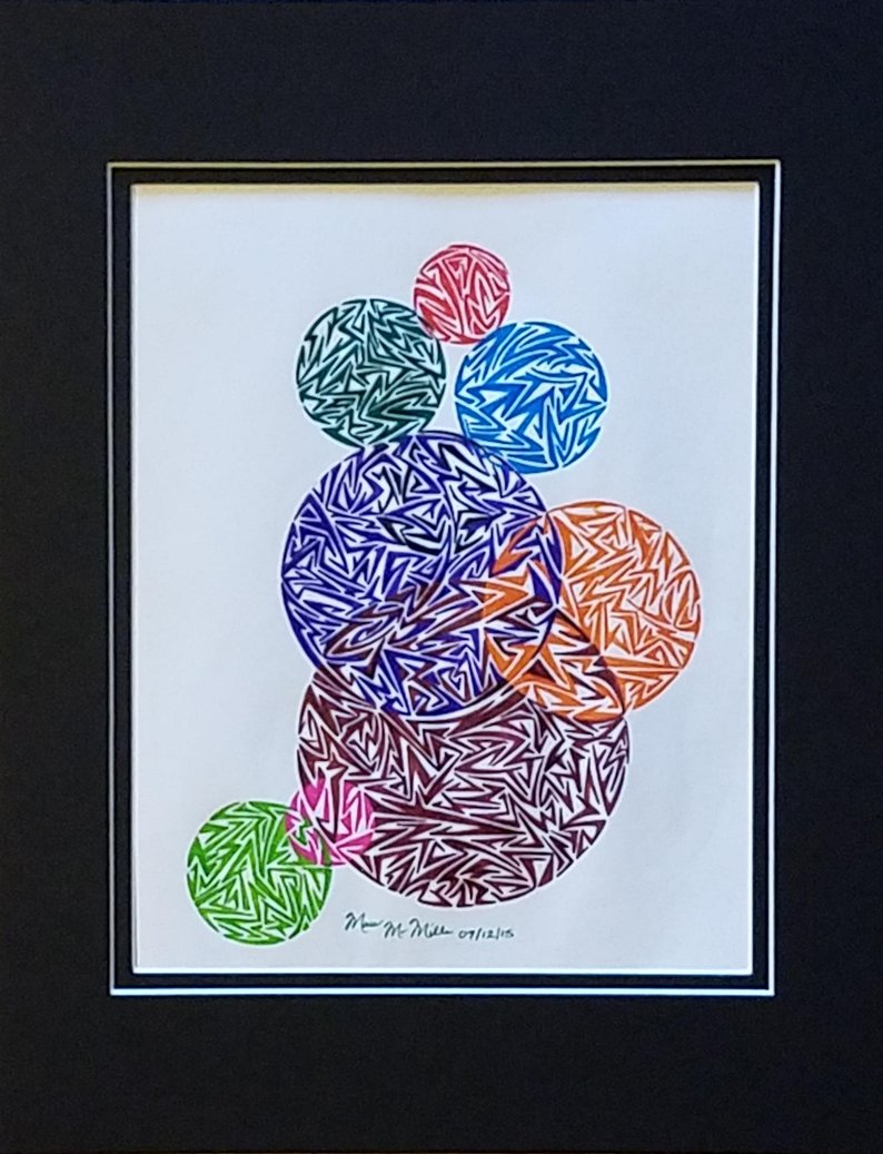 794x1037 original modern abstract circle drawing abstract drawing etsy - Geometrical Drawing