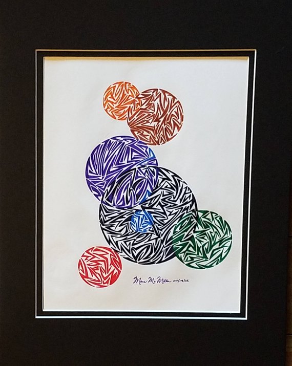 570x715 original modern geometrical drawing abstract drawing etsy - Geometrical Drawing