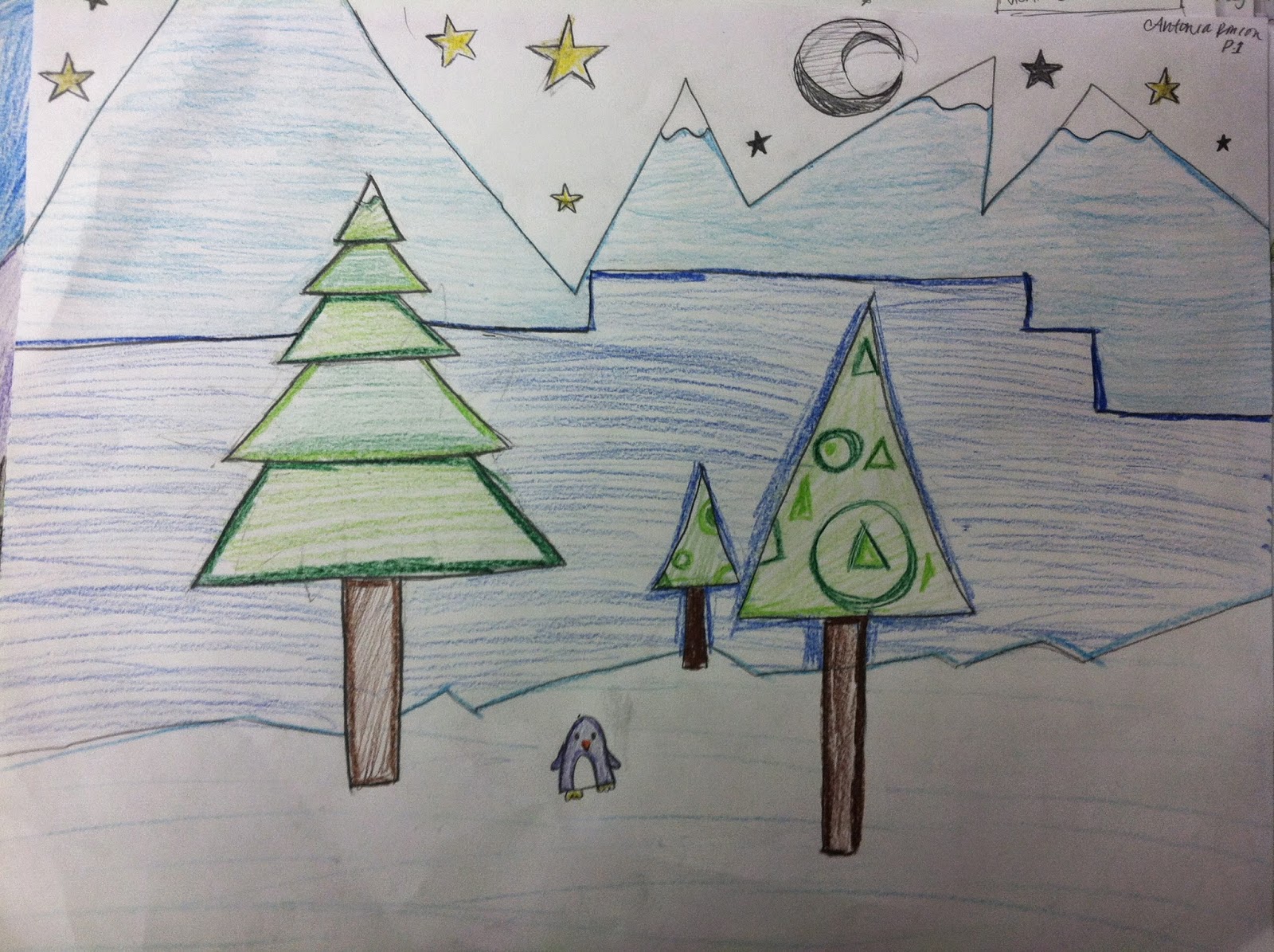 1600x1195 mrs wille's art room landscape drawing using only geometric shapes - Geometrical Shapes Drawing