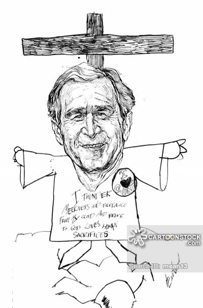 400x606 president george w bush cartoons and comics - George Bush Drawing