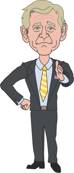 258x600 president george w bush free vector in open office drawing - George Bush Drawing