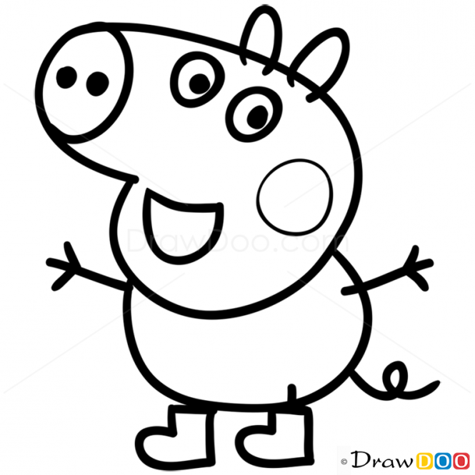 665x665 how to draw george peppa pig kids crafts peppa pig - George Drawing