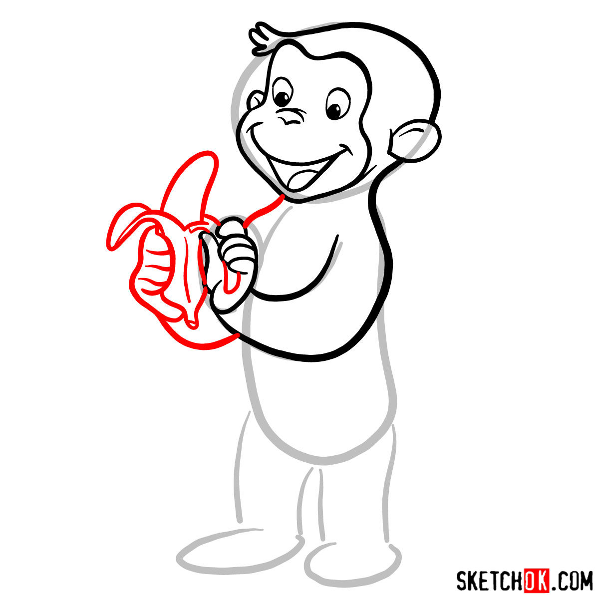 1200x1200 how to draw curious george - George Drawing