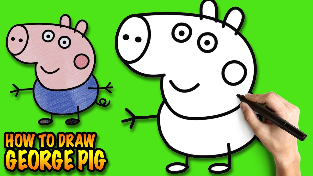 1280x720 How To Draw George Pig - George Drawing